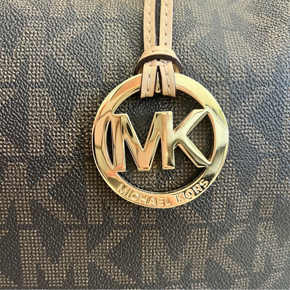 Michael Kors Coated Canvas Leather-Trimmed Handle Bag - Picture 8 of 15